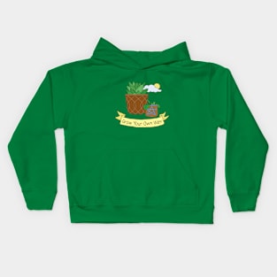 Grow Your Own Way, Succulent Illustration Kids Hoodie